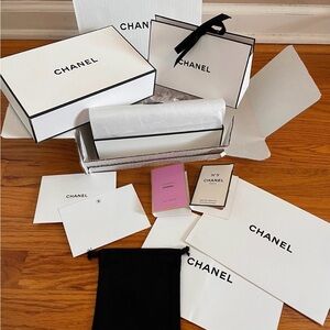 Authentic Chanel Gift Box Packaging Set Chance Eau Tendre & N°5 Perfume Samples